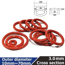 O ring-10~70mm OD X 3mm CS Metric Silicone Seal O Rings O-Rings Food Grade 200℃