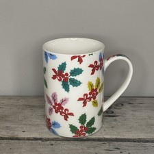 Cath Kidston By Queens Small Tea Coffee Mug Cup Christmas Holly Festive Retro
