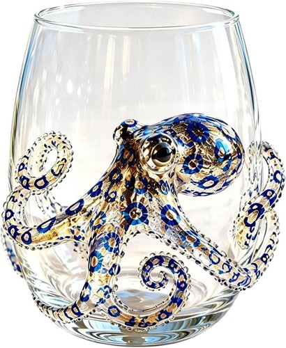 Blue ringed octopus glassware - octopus,