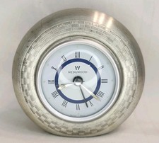 Wedgwood Round pewter alarm clock Made In England Untested 
