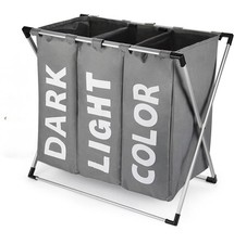 Large 3-Bag Laundry Basket on