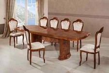 Elizabeth Italian WALNUT Radica Ext-Dining Table WITH 6 Chairs H2O DESIGN ITALY