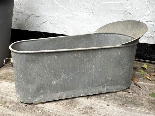 Antique french zinc bath - antique,