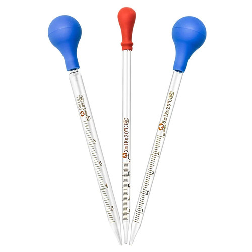 3pcs 2ml glass - glass, graduated