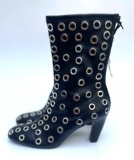 Zara Black Ankle Boots Metal Eyelets  UK4 EUR37 US6.5  Ref 1141/410/800