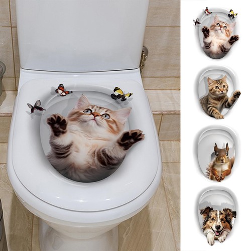 Toilet seat lid sticker - seat, cat