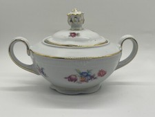 ZEH SCHERZER Leh Lcherzer Bavaria Germany US Zone Floral Minuet Sugar Dish W/Lid