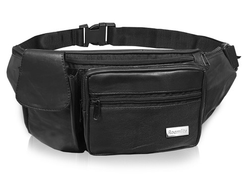 Leather bumbag extra large bum - large,