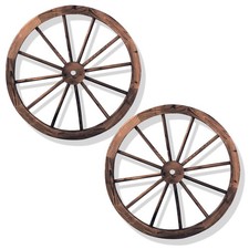 Rustic Wooden Wagon Wheel Pair