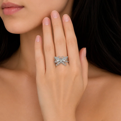 Butterfly cocktail moissanite - cocktail,