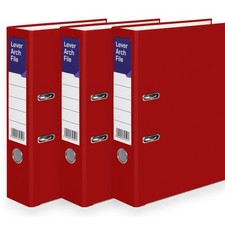3x Lever Arch Files A4 – Ring Binders Coloured Folder Set For Office Document