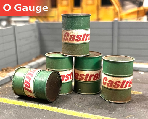 Castrol oil drums weathered - oil,