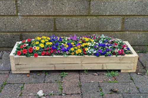 Wooden planter tiny trough - planter,