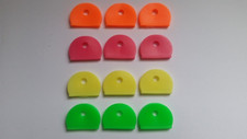 3 x Neon Key Caps Soft Silicone Single Cover Plastic Cap Top Tag Door Identifier