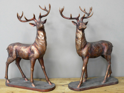 Pair large bronzed effect - pair,