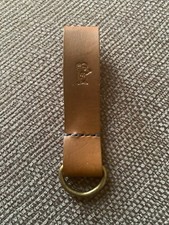 MOUSE BRN THREAD HANDMADE LEATHER BELT LOOP / DANGLER -BUSHCRAFT/ KNIFE/KEYS #2