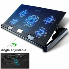 Laptop Cooling Pad For 11-17" inch Laptop Dual USB Fan Cooler Stand 5 Quiet Fans