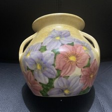 Radford 3 Handled Vase Hand Painted Floral Design 