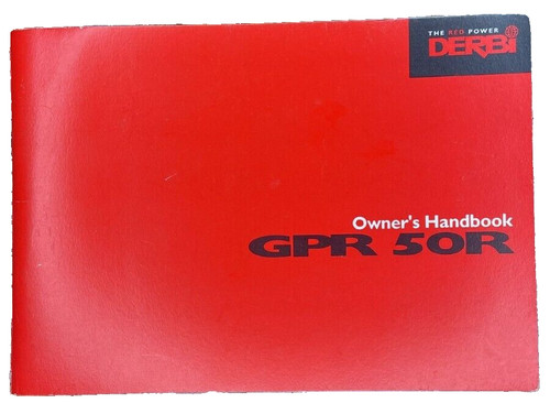 Genuine derbi gpr 50r owner - genuine,