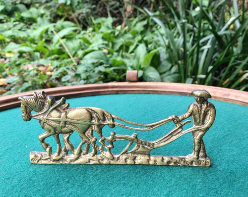 Vintage solid brass flat back - flat,