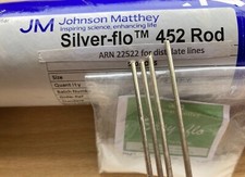 silver solder kit Johnson Matthey SILVER-FLO 452 4 rods x 2.0mm x 200mm + flux