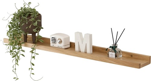 Solid oak floating shelf - oak, 60cm