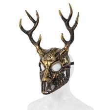 Halloween Mask Sheep Skull Deer Antler Face Masquerade Mask Men Women Cosplay