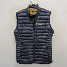 Rab Microlight Down Zip Padded Puffer Navy Vest Gilet Pertex Nikwax Size Medium