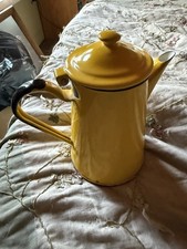 yellow ware enamel coffee pot vintage