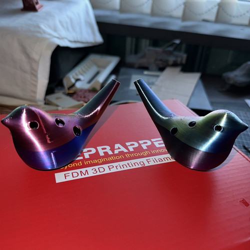Multi coloured ocarina musical