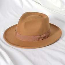 Mens Wide Brim Fedora Hat