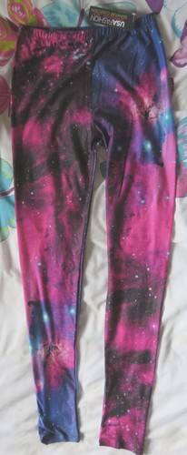 Pink galaxy leggings - pink,