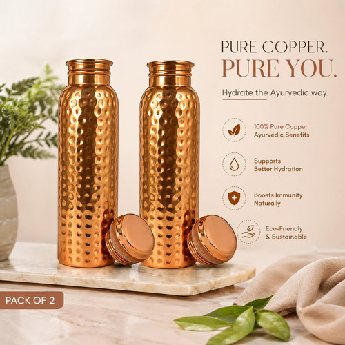 Copper water bottle 950ml 34oz - bottle, 950ml/34oz