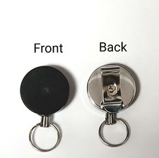 2 x Retractable Key Chain Ring Stainless Steel Pull Recoil Rope Heavy Duty Cord
