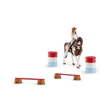 Schleich Horse Club 12-Piece Hannah's Riding Horse Set - Rodeo Riding with Co...