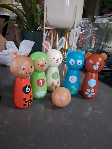 Elc wooden skittle set and - wooden,