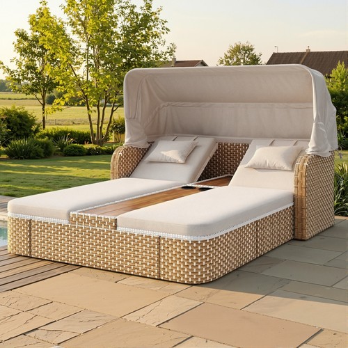 Garden rattan daybed - rattan, 2