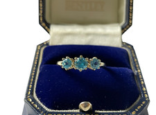 2003 Topaz Ring 9ct  Gold 1ct Topaz Trilogy Ring Topaz Vintage Ring - Size R