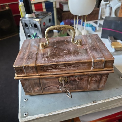 Vintage cash box with money - box,