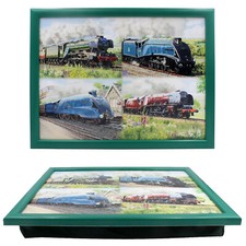 Trains Laptray Lap Tray TV Dinner Bed Bean Bag Padded Vintage Train Lovers Gift