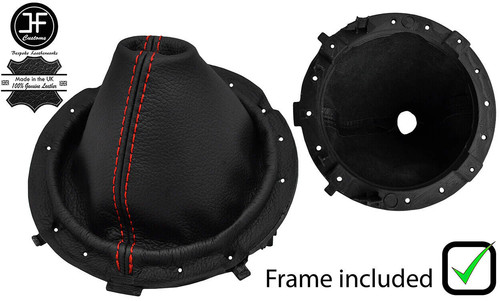 Red stitch leather gear - red,