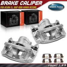 Pair Front Side Brake Calipers w/ Bracket for Honda Accord 1990-1997 Acura CL