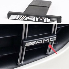 AMG Mercedes Front Badge Grille Grill Badge CLA CLS A45 A C E Class Black Silver