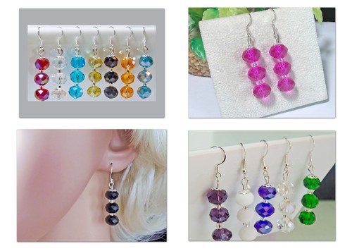Sparkly rondelle crystal drop - crystal,