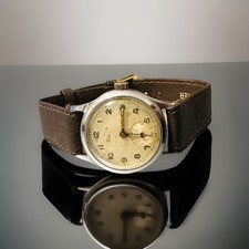 Vintage BUREN GRAND PRIX Sub 15 Jewels Military Style 30mm GWO Men’s Wristwatch