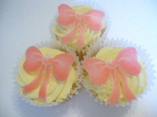 Pink bows edible - bows,