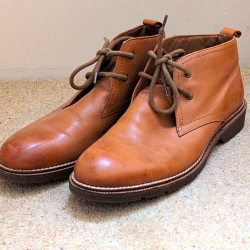 Men brown leather boots - brown,