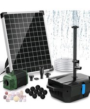 Pond Filter with 20W Solar Fountain Pump, Solar Pond Filter with 280GPH Pump ...