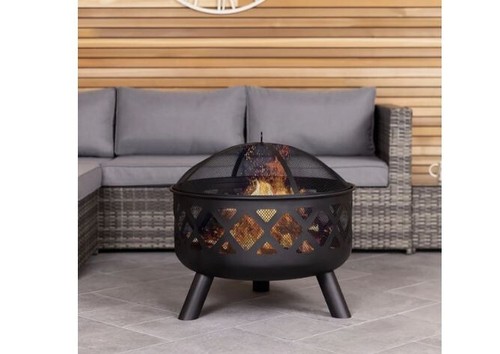 Large round black - metal, fire
