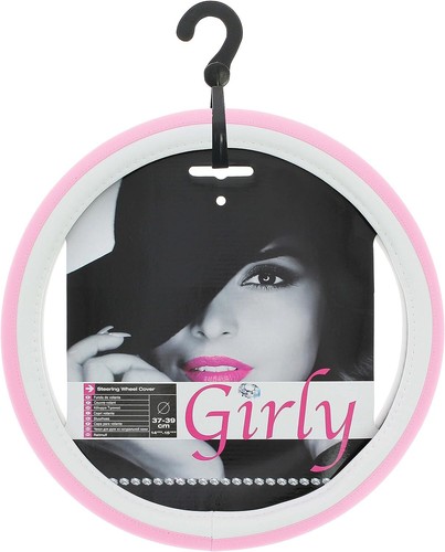 Pink white car steering - pink,